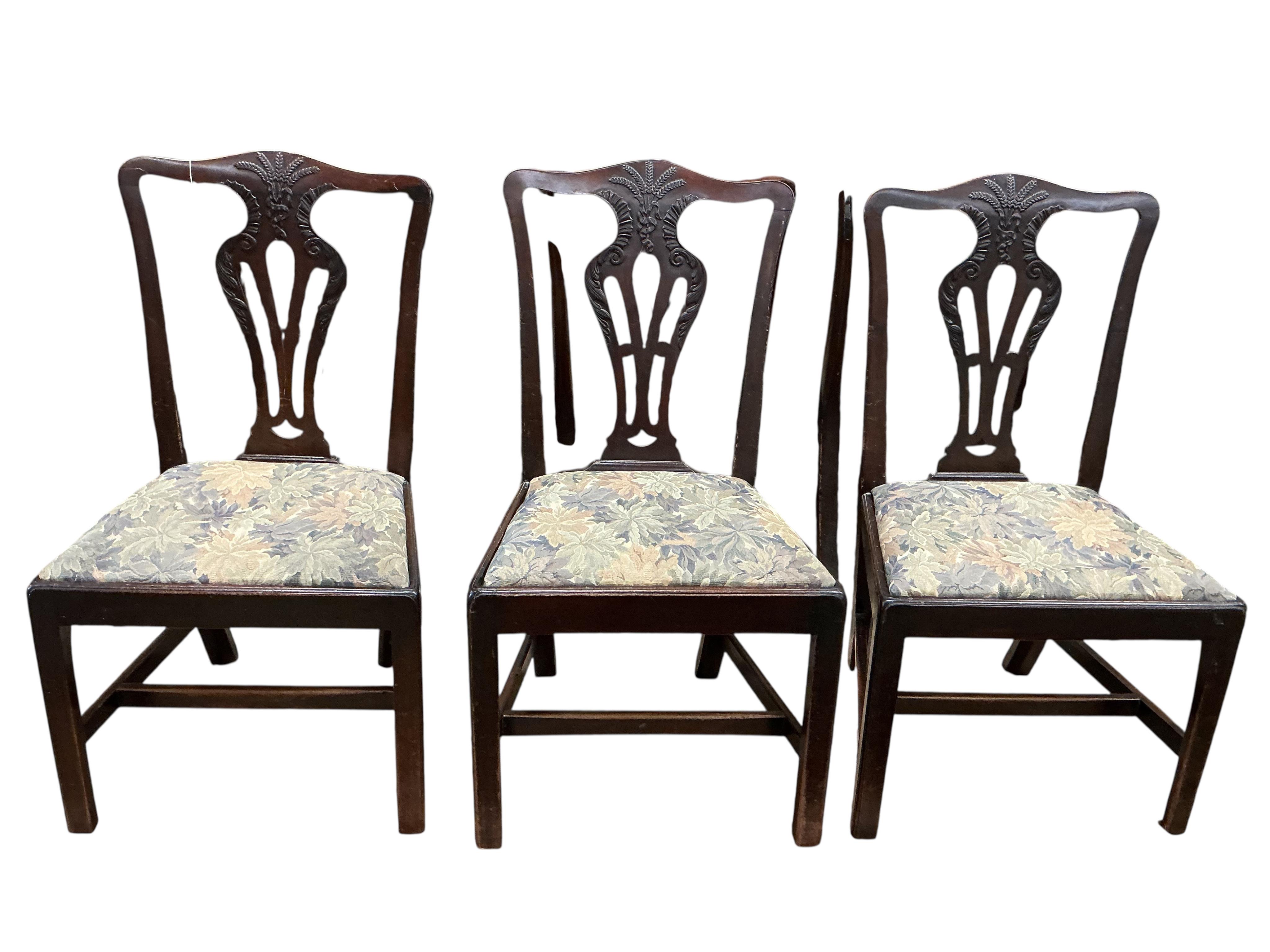 A set of six George III mahogany dining chairs